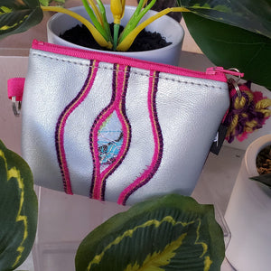 Sacred Fruit Wallet - Silver And Pink